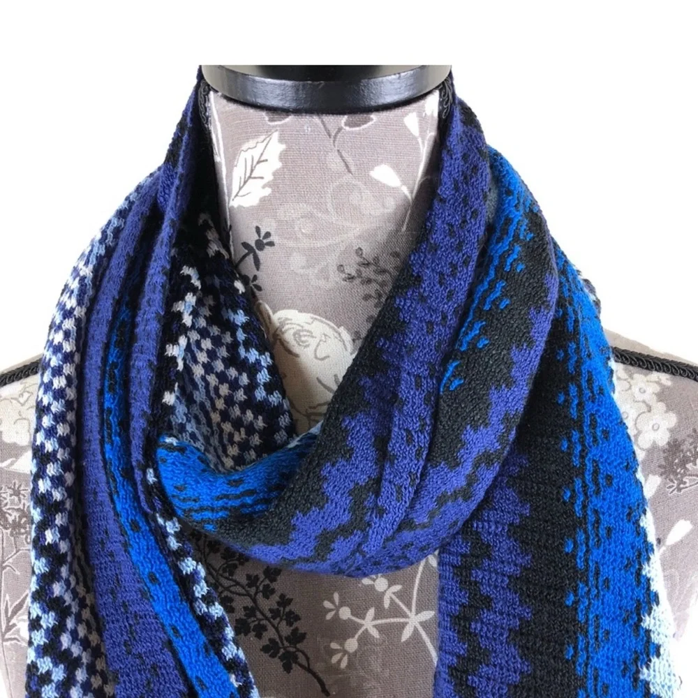 Missoni Multicolor Wool Knit Fringe Scarf